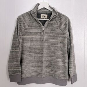 MWL Madewell Velour Space-Dyed Half-Zip Sweatshirt Size XS